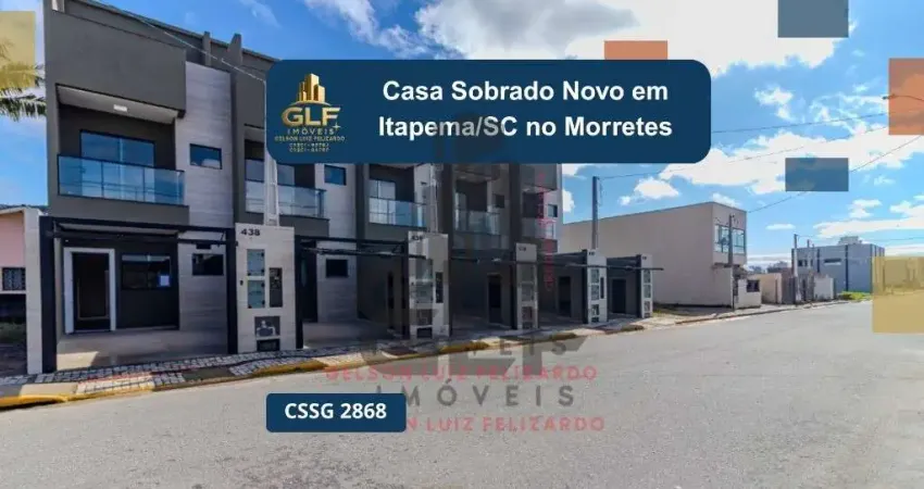 Casa Sobrado Novo em Itapema/SC no Sertão do Trombudo, com 120m², 2 suítes e 1 vaga de garagem. 35m² de terraço