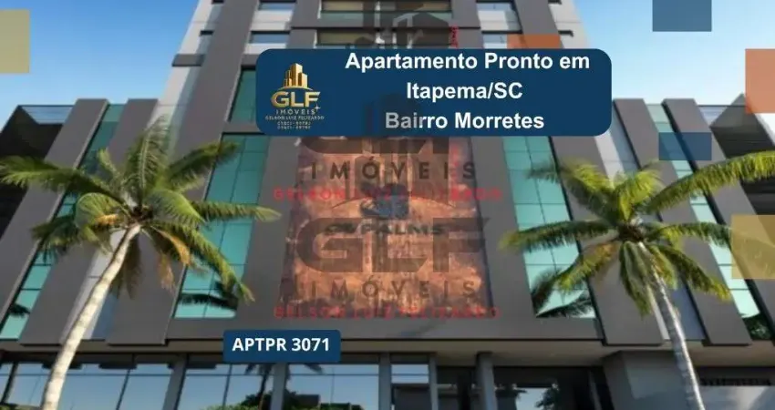 Apto pronto em itapema/sc bairro morretes com 65m² área privativa sendo 2 suítes, 1 vaga de garagem, área de lazer completa
