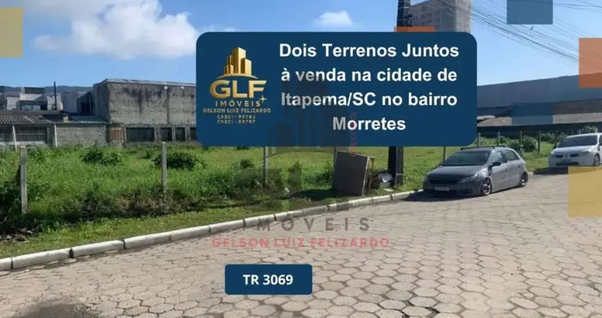 Dois terrenos juntos à venda na cidade de itapema/sc no bairro morretes, com metragem de 631,80m². oportunidade de investimento