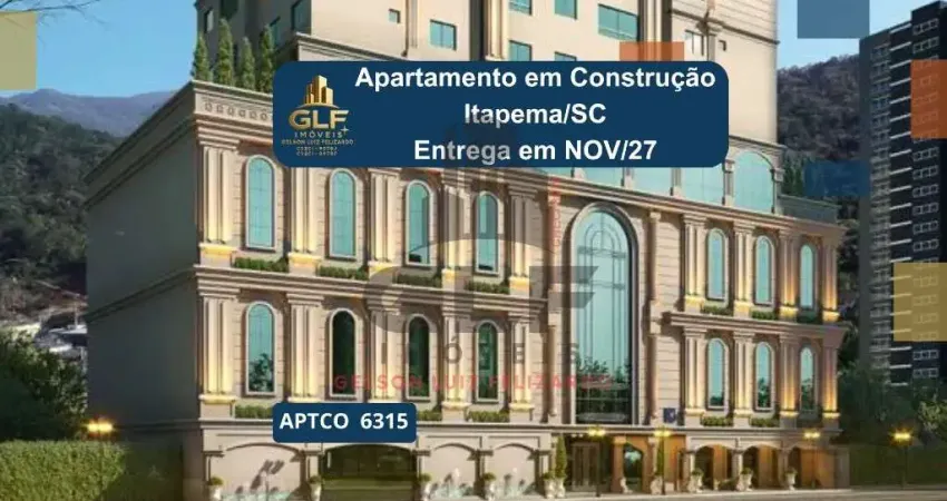 Apartamento em construção em itapema/sc, com 70m², 2 suítes e 1 vaga de garagem. bem localizado próximo à br-101. lazer completo.