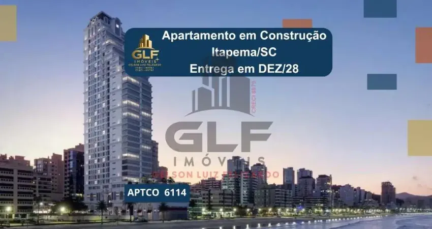 Apartamento em construção na cidade de itapema/sc no bairro meia praia, 3dormitórios e 1 vaga de garagem, com lazer completo. bem localizado. investir