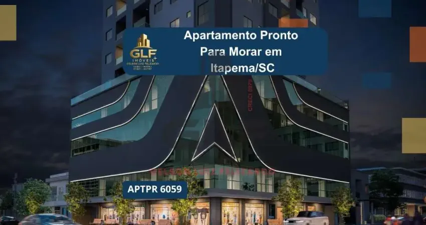 Apartamento pronto na cidade de itapema/sc no bairro morretes, com 1 dormitório com suítes e 1 vaga de garagem, com lazer completo. bem localizado