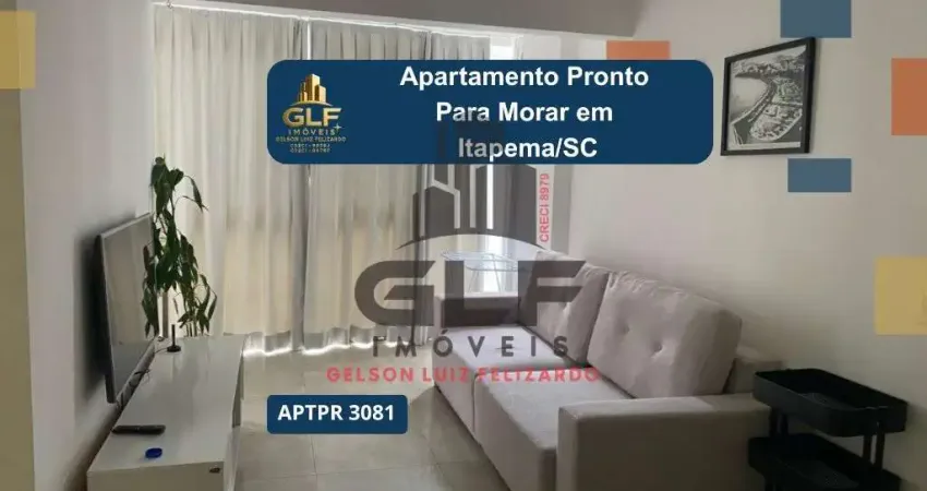 Apartamento pronto mobiliado em itapema/sc bairro morretes, com 70m² área privativa sendo 2 suítes, 2 vagas de garagem duplas