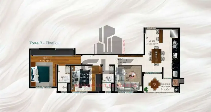 Apartamento em construção em porto belo/sc bairro perequê, com 113,44m²  área privativa, sendo 3 suítes área de lazer completa