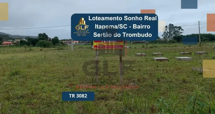 Terrenos à venda no loteamento sonho real no bairro sertão do trombudo na cidade de itapema/sc, com 200 m².