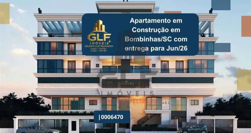 Apartamento em construção em bombinhas/sc com 101,30m² área privativa sendo 2 dormitórios e 1 suíte, 1 vaga de garagem