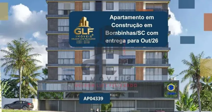 Apartamento em construção em bombinhas/sc com 80,18m² área privativa sendo 2 suítes, 1 vaga de garagem