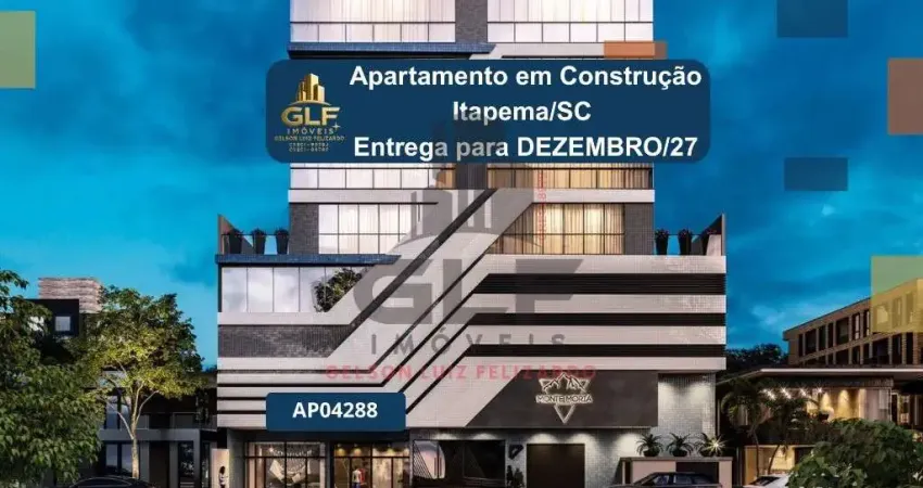 Apartamento em construção em itapema/sc com 107m² área privativa sendo, 3 suítes 2 vaga de garagem, lazer completo