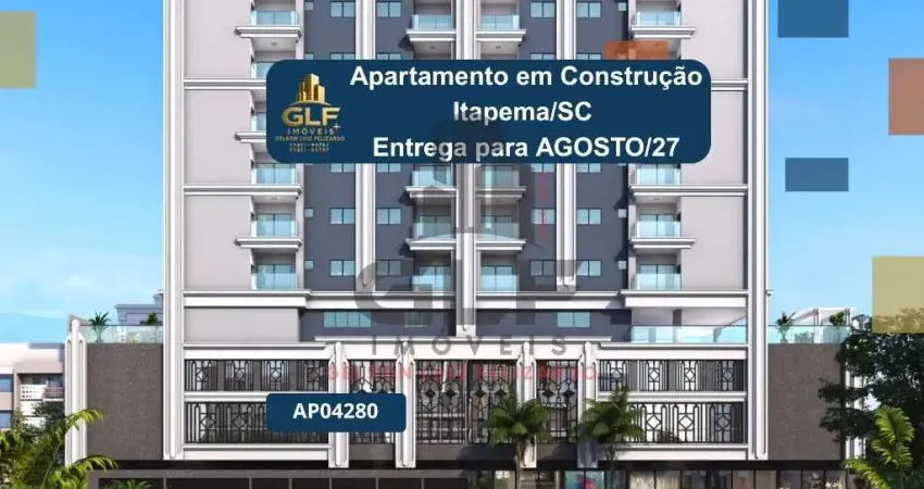 Apartamento em construção em itapema/sc com 70m² área privativa sendo 2 dormitórios 1 suíte, 1 vaga de garagem