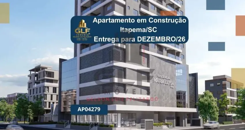 Apartamento em construção em itapema/sc com 70m² área privativa sendo 2 dormitórios 1 suíte, 1 vaga de garagem