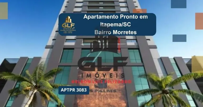 Apto pronto em itapema/sc bairro morretes com 68m² área privativa sendo 2 suítes, 2 vaga de garagem, área de lazer completa
