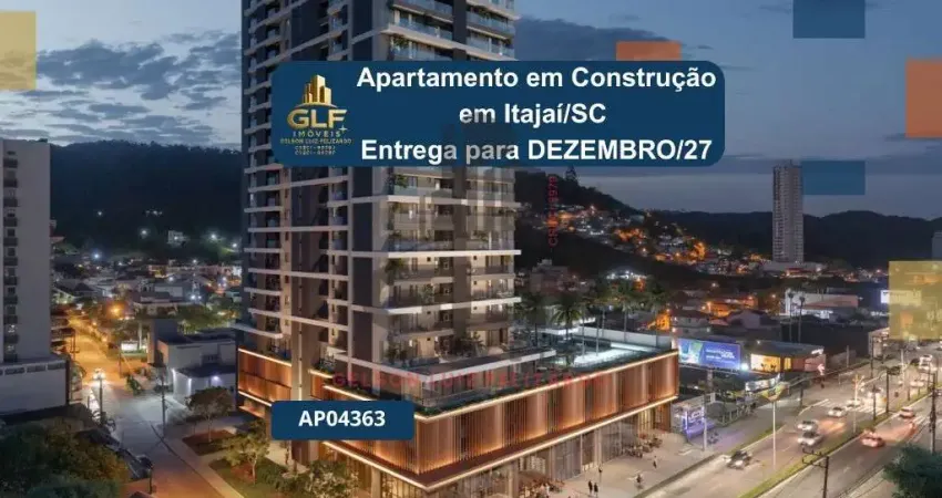 Apartamento em construção em itajaí/sc com 63,95m² área privativa sendo 2 dormitórios e 1 suíte, 1 vaga de garagem