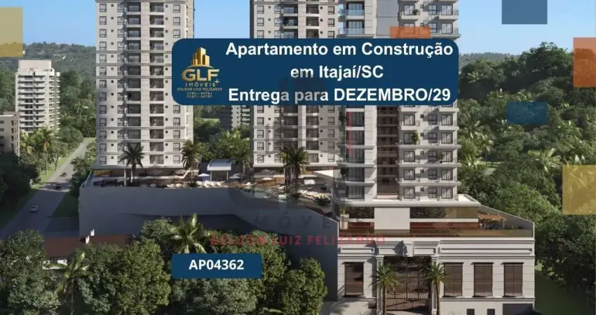 Apartamento em construção em itajaí/sc com 76,72m² área privativa sendo 2 suítes, 2 vagas de garagem