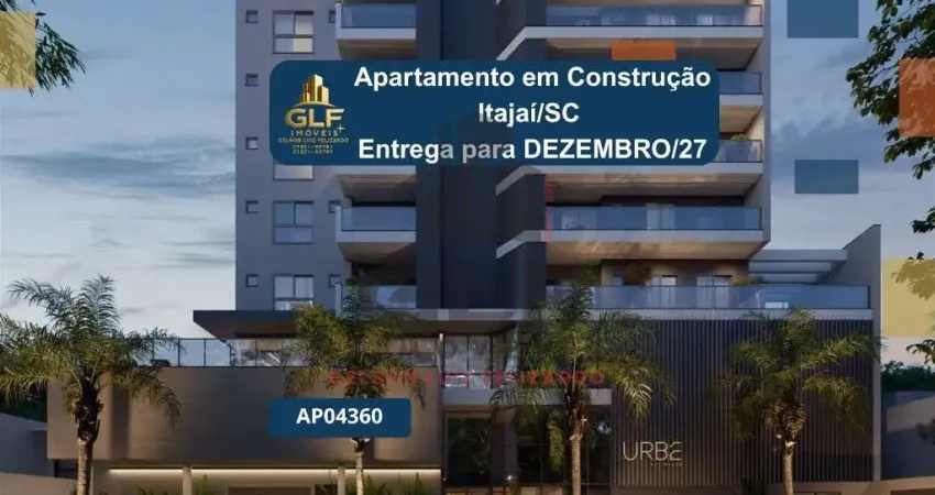 Apartamento em construção em itajaí/sc com 68,04m² área privativa sendo 1 suíte, 1 vaga de garagem