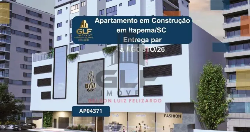 Apartamento em construção em itapema/sc com 69,62m² área privativa sendo 2 suítes, 1 vaga de garagem