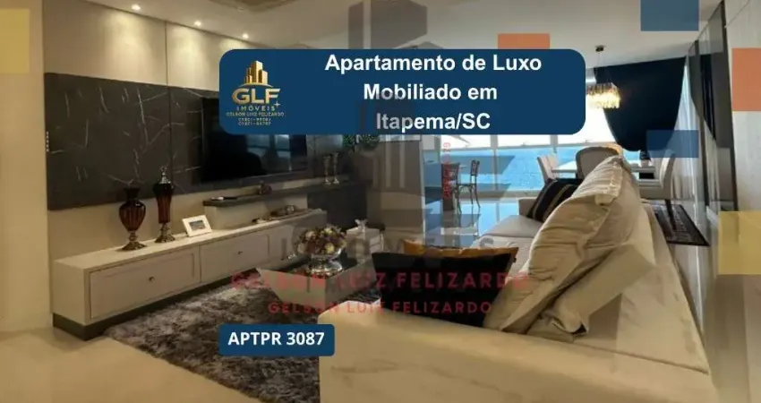Apartamento de luxo em itapema/sc bairro meia praia, 4 suítes sendo 01 suíte máster com hidromassagem vista mar e 3 vagas de garagem, lazer completo