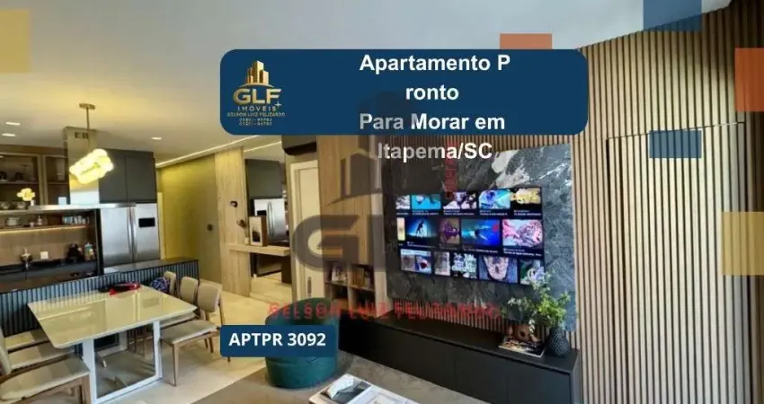 Apartamento pronto em itapema/sc com 134,79m² área privativa sendo 3 suítes 4 vaga de garagem, área de lazer