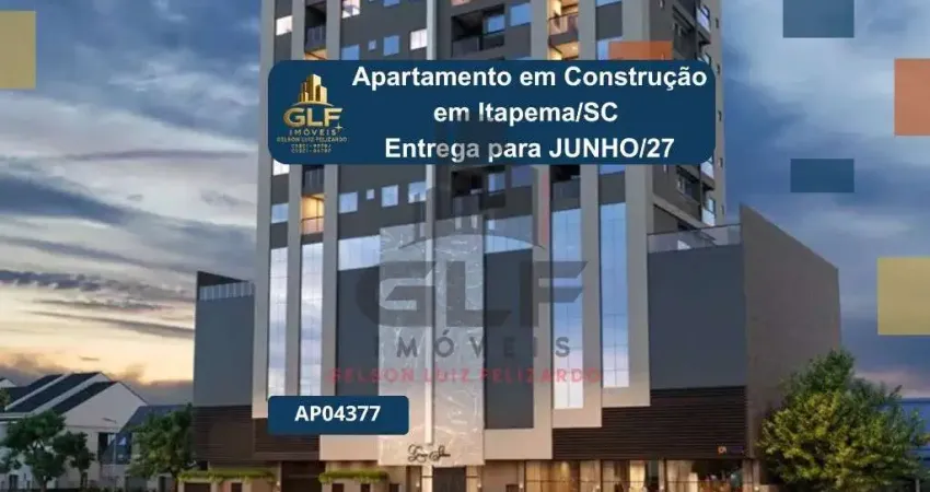Apartamento em construção em itapema/sc 65,50m² área privativa sendo 2 dormitórios 1 suíte, 1 vaga de garagem