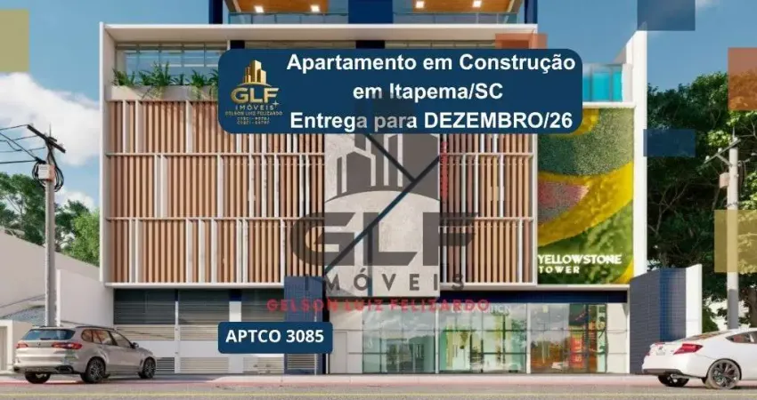 Apartamento em construção com 111,56m² no ed,yellowstone, apartamento conta com 3 suites, 2 vagas de garagem e área de lazer completa