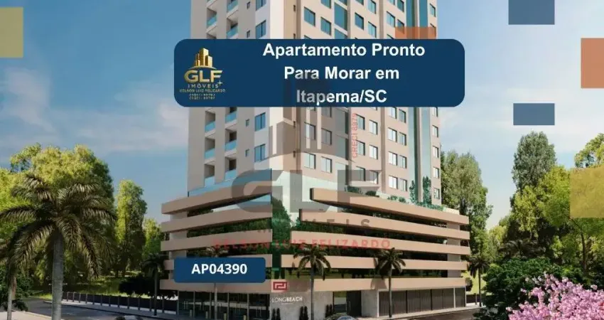 Apartamento pronto para morar  em itapema/sc com 40,91m² área privativa sendo 2 dormitório 1 vaga de garagem , bem localizado
