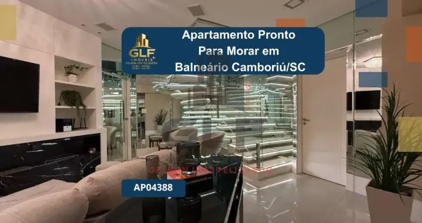 Apartamento pronto para morar em balneário camboriú/sc com 300m² área privativa sendo 4 suítes, 5 vagas de garagem, lazer completo