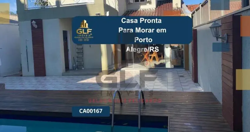 Casa pronta para morar em porto alegre/rs com 300m² área privativa sendo 4 dormitórios, 2 vagas de garagem, bem localizada