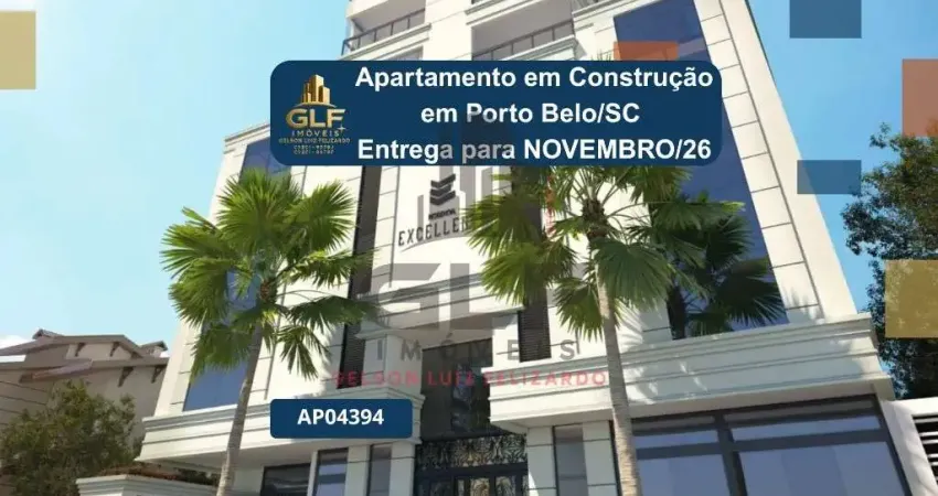 Apartamento em construção em porto belo/sc com 70,08m² área sendo 2 suítes, 1 vaga de garagem, área de lazer completa