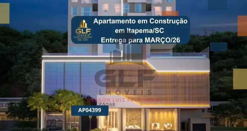 Apartamento em construção em itapema/sc com 69m² área privativa sendo sendo 2 suítes, 2 vaga de garagem, lazer completo