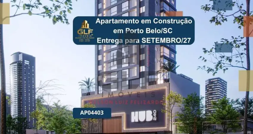 Apartamento em construção em porto belo/sc com 42,72m² área privativa sendo 1 dormitório e 1 vaga de garagem