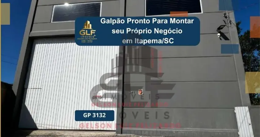 Galpão pronto em itapema/sc bairro morretes com 297m² área privativa, pronto para gerar seu  comercio