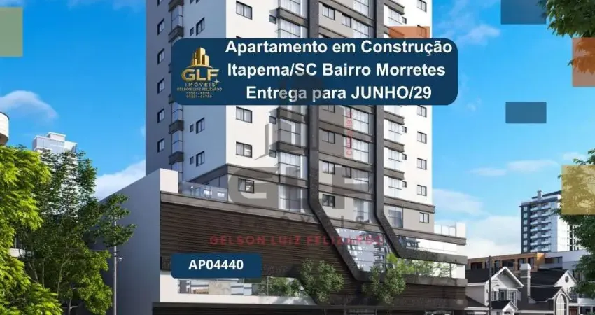 Apartamento em construção em itapema/sc bairro morretes, com 62,34m² área privativa, com 2 dormitórios sendo 1 suíte, 1 vaga de garagem