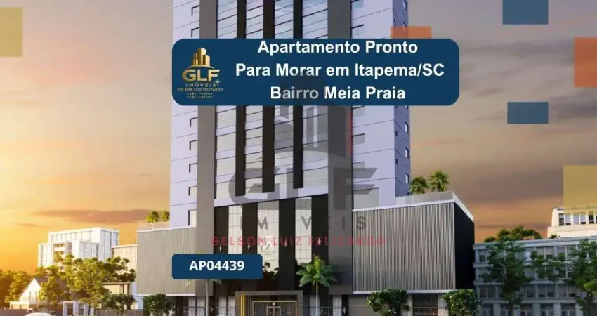 Apartamento pronto em itapema/sc com 123,40m² área privativa sendo 3 suítes 2 vagas de garagem, área de lazer completa