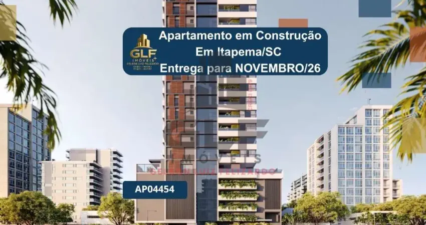 Apartamento em construção em itapema/sc com 219,24m² área privativa sendo 4 suítes 3 vagas de garagem, área de lazer completa