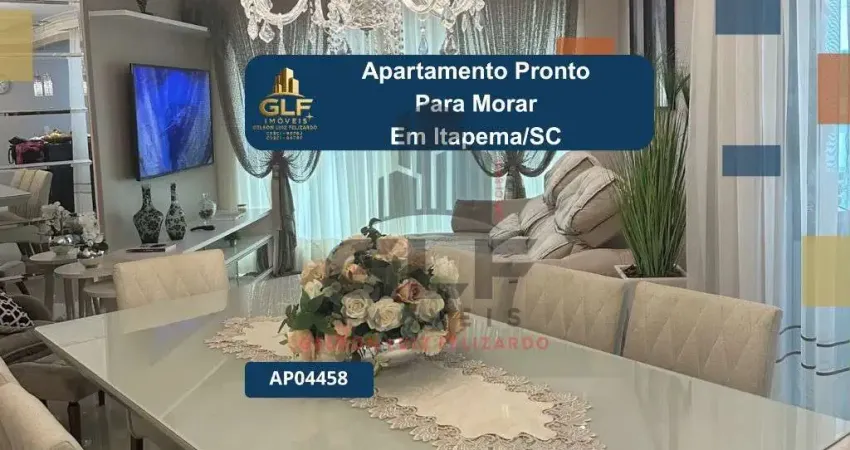 Apartamento pronto para morar em itapema/sc com 136,00m² área privativa sendo 3 suítes 4 vagas de garagem, área de lazer completa