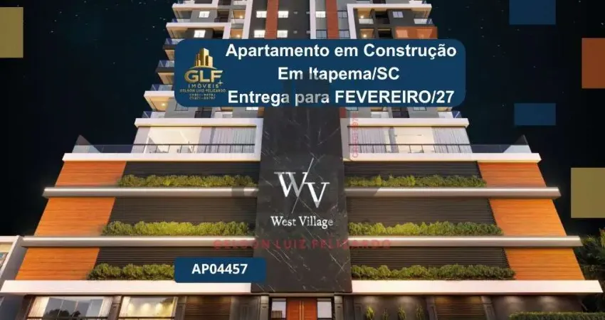 Apartamento em construção em itapema/sc com 63,85m² área privativa sendo 2 dormitórios e 1 suíte 1 vaga de garagem, área de lazer completa