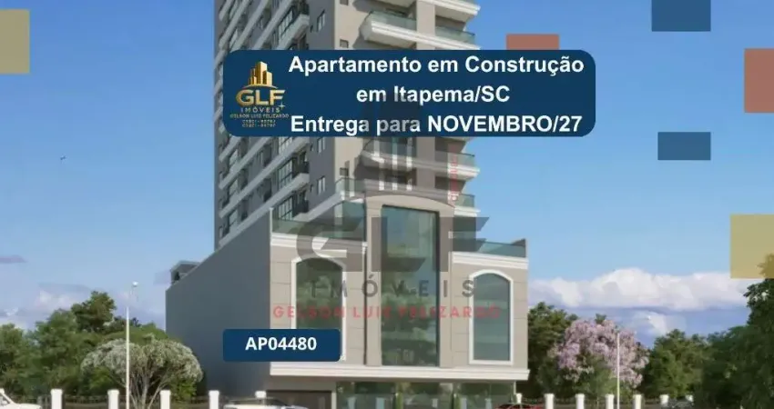 Apartamento em construção em itapema/sc bairro morretes, com 68,08m² área privativa, com 2 dormitórios sendo 1 suíte , 1 vaga de garagem