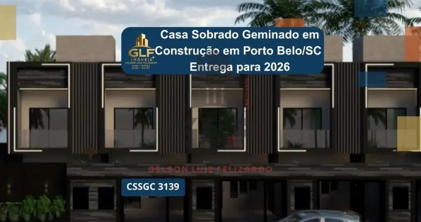 Casa sobrado geminado a venda na cidade de porto belo/sc, no bairro jardim dourado. casa com 2 suítes e 2 vagas de garagem. bem localizado