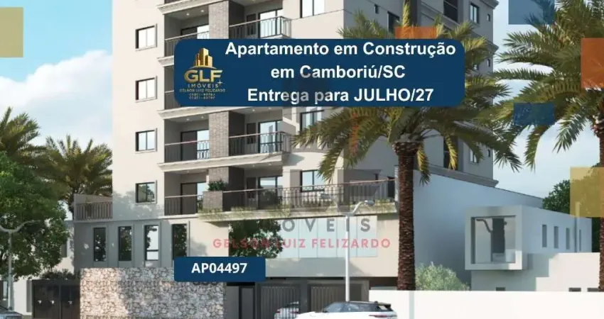 Apartamento em Construção em Camboriú/SC com 67,15m² área privativa sendo 2 suítes 1 vaga de garagem, área de lazer completa