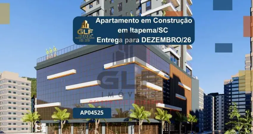 Apartamento em Construção em Itapema/SC bairro Meia praia com 123m² área privativa sendo 3 suítes 2 vagas de garagem área de lazer completa