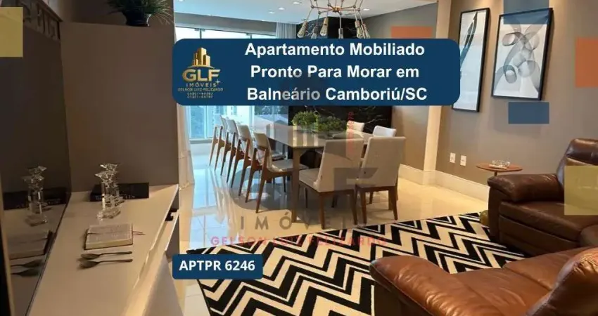 Apto Pronto em Balneário Camboriú, com 133,52m² área privativa sendo, 3 suítes, 3 vagas de garagem, área de lazer completa