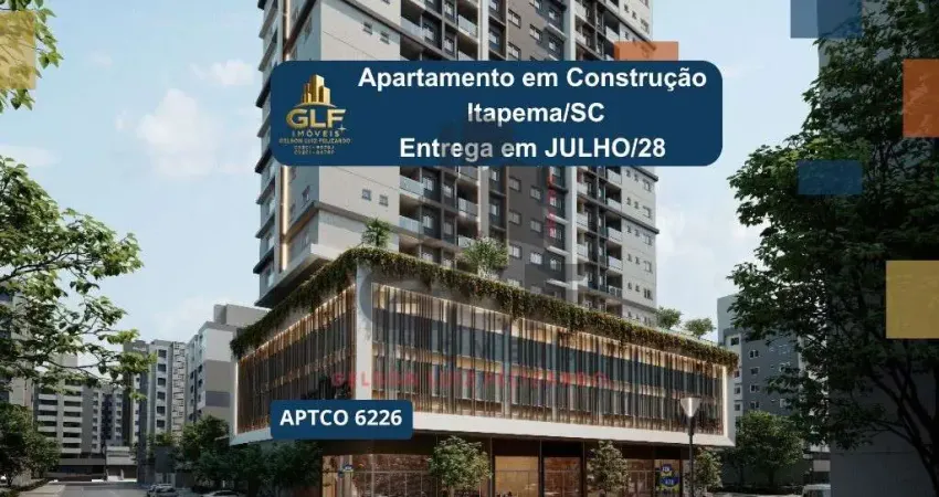 Apto em Construção em Itapema/SC bairro Morretes, com 69,92m² área privativa, sendo 2dormitórios sendo 1 suíte, 1 vaga de garagem, com área de lazer