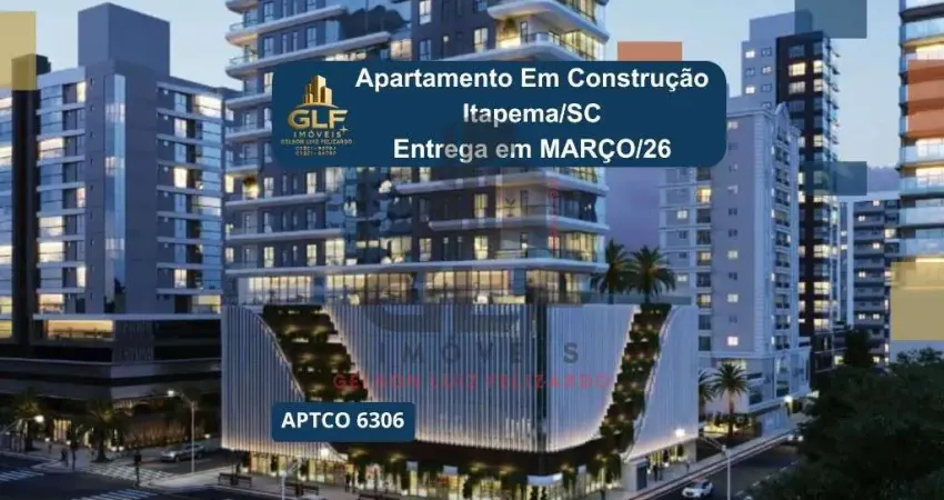 Apto em Construção em Itapema, bairro Meia Praia, com 206m² área privativa, sendo 4 suítes, 3 vagas de garagem, área de lazer completa