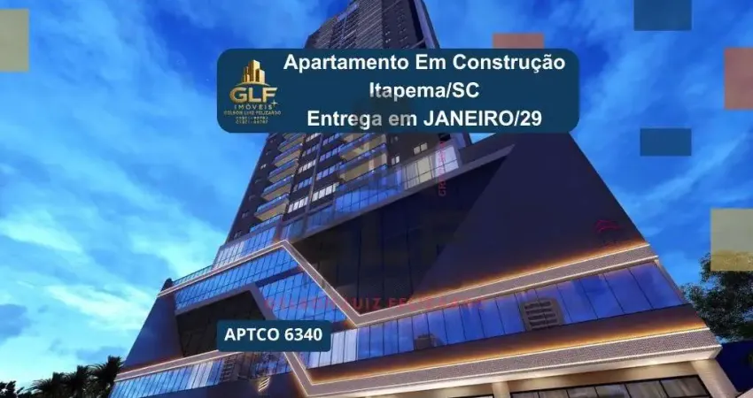 Apto em Construção em Itapema/SC bairro Morretes, com 135,60m² área privativa, sendo 3 suítes, 2 vagas de garagem, área de lazer completa
