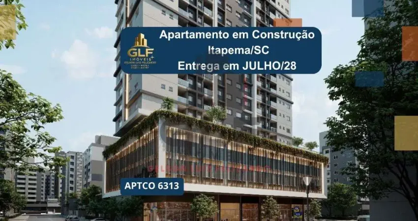 Apto em Construção em Itapema/SC bairro Morretes, com 69,92m² área privativa, com 2 dormitórios sendo 1 suíte, 1 vaga de garagem, com área de lazer
