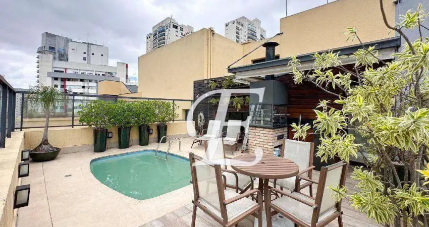 Cobertura com 3 dormitórios à venda, 209 m² por r$ 3.100.000,00 - brooklin paulista - são paulo/sp