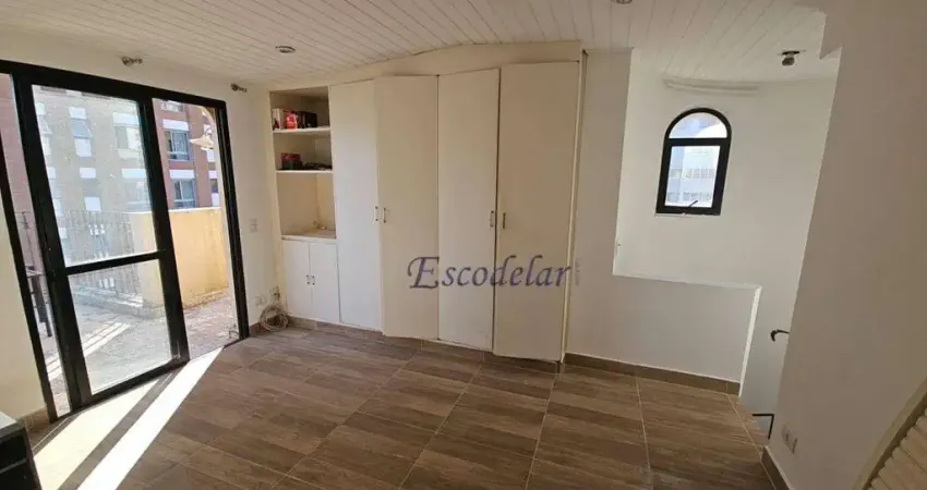 Cobertura com 1 quarto, 1 suite, 1 vaga, para alugar, 94 m² - itaim bibi - perto parque do povo