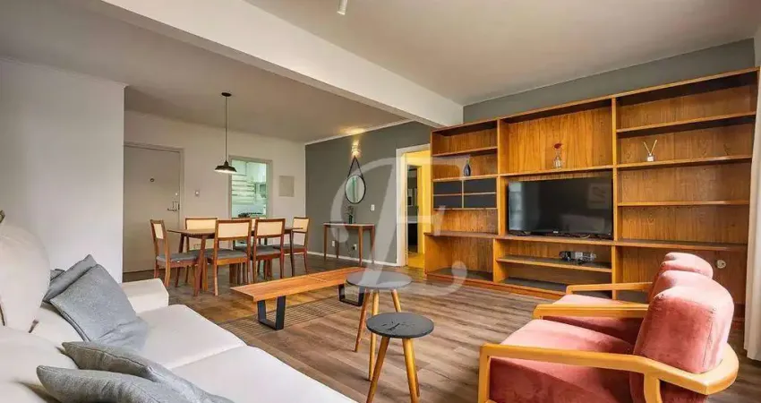 ALUGAR no Jardins, 129m², 2 dormitórios, mobiliado, equipado, com ar-condicionado, varanda, pronto pra morar!!