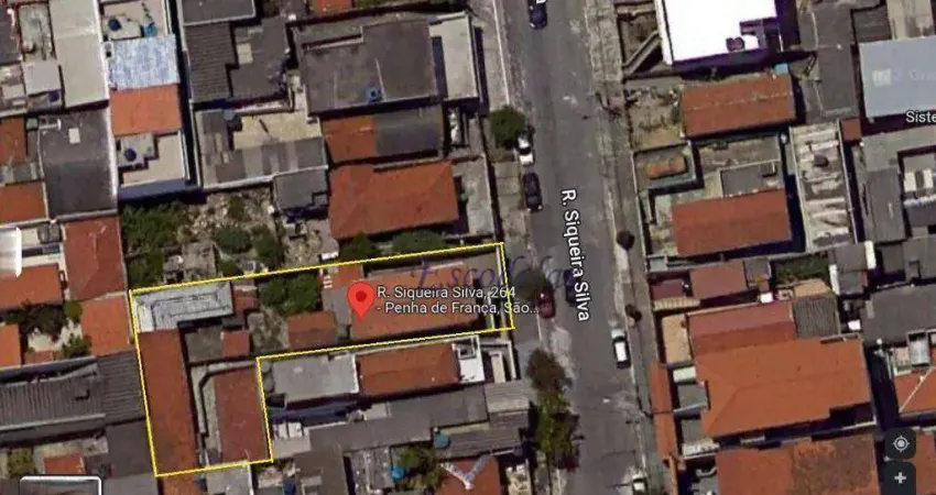 Terreno à venda, 524 m² por r$ 900.000,00 - penha de frança - são paulo/sp