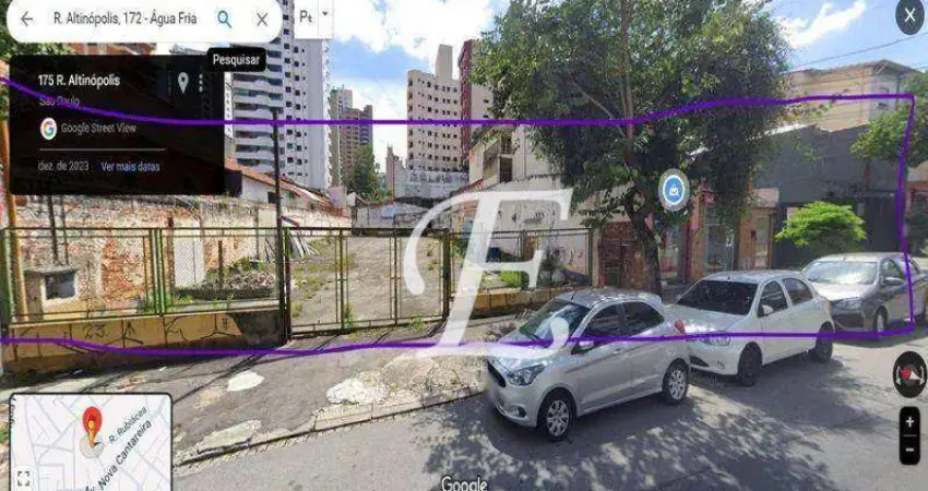 Terreno à venda, 1416 m² por R$ 8.410.000,00 - Água Fria - São Paulo/SP
