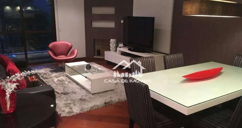 Apartamento todo mobiliado e equipado com 3 dormitórios à venda, 158 m² por R$ 1.596.000 - Brooklin Paulista - São Paulo/SP